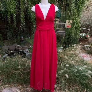 BKMGC Red Sexy Long Cocktail Sleeveless Dress Sz L